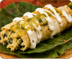Spinach and cheese tamale
